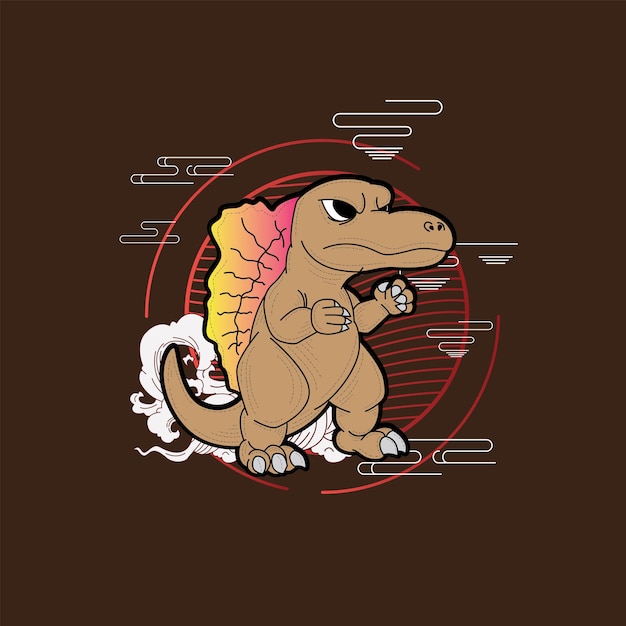 icono del logotipo de dinosaurio para hobby