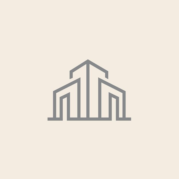 El icono del logotipo del edificio mínimo 14