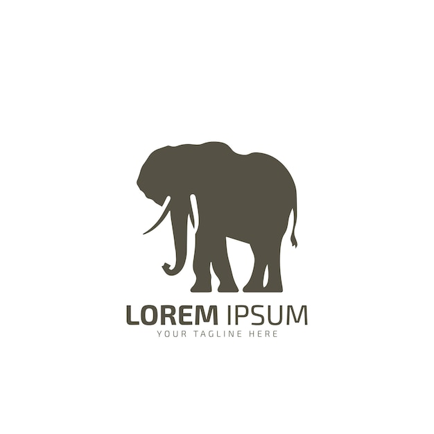 Icono del logotipo de elefante Silueta de elefante Plantilla de diseño de ilustración de vector aislado de elefante sobre fondo blanco