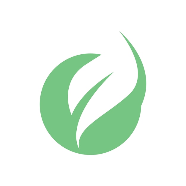 icono del logotipo del elemento de naturaleza de la ecología de la hoja del árbol verde