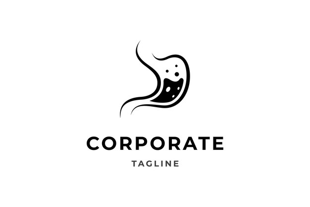icono del logotipo del estómago diseño vectorial plano aislado