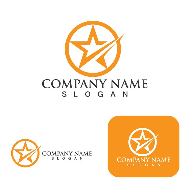 Ícono del logotipo de estrella Vector de plantilla