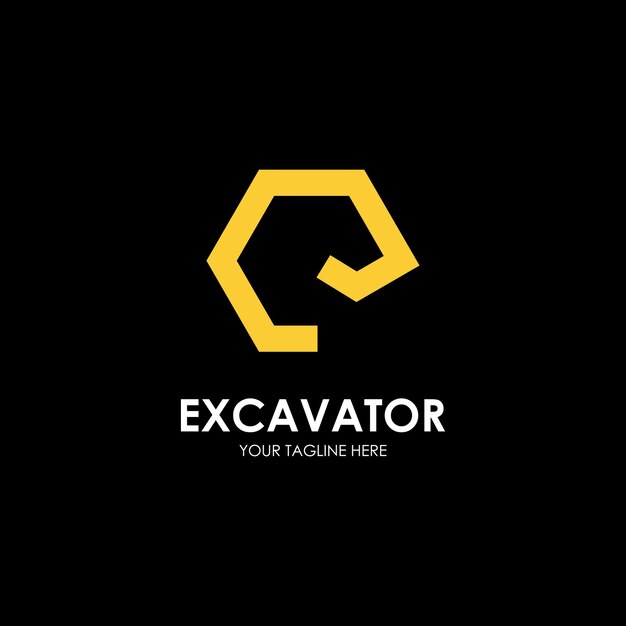 Ícono del logotipo de la excavadora