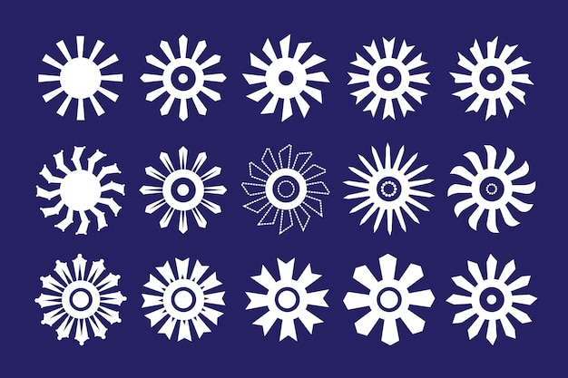 Icono de logotipo de flor con fondo azul oscuro