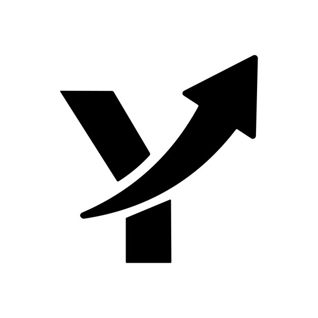 icono del logotipo en forma de letra y flecha
