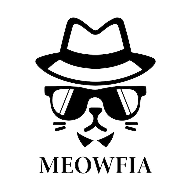 El icono del logotipo del gato gángster