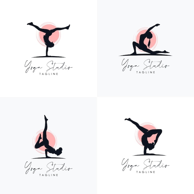 Icono de logotipo de gimnasia abstracto colorido para programas, entrenamiento