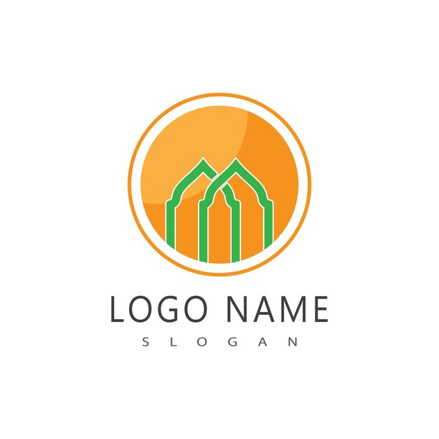 El icono del logotipo islámico de la mezquita ramadhan kareem diseño del icono