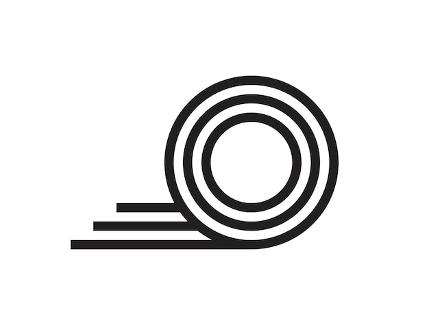 Icono de logotipo de lana en rollo o línea de cuerda de tela textil logotipo abstracto gráfico pasta fideo clew twist