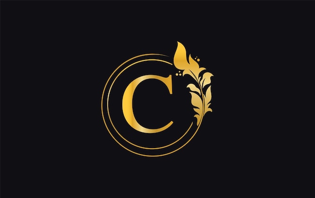 El icono del logotipo de la letra C de lujo