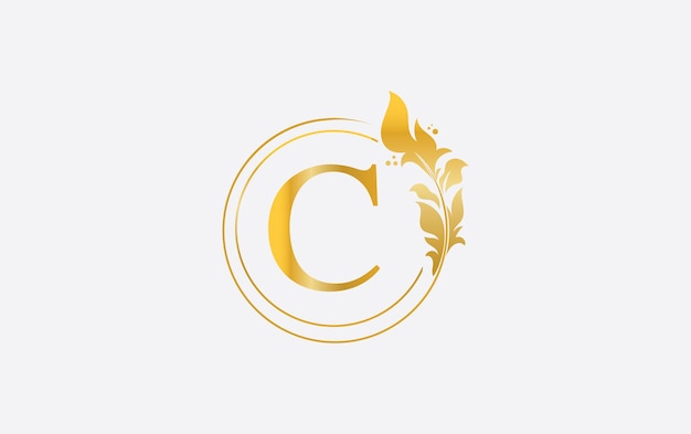 El icono del logotipo de la letra C de lujo