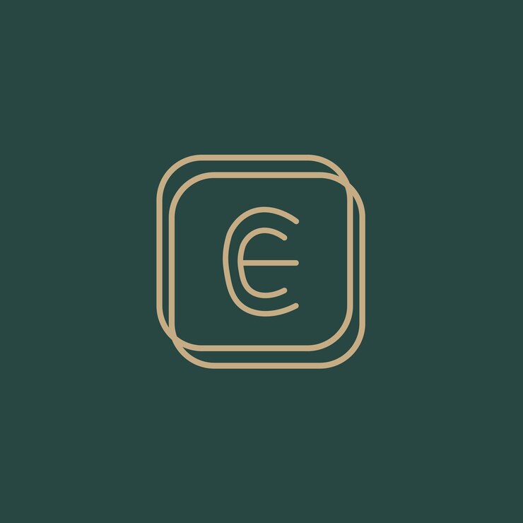 Icono del logotipo de la letra E del monograma lineal abstracto