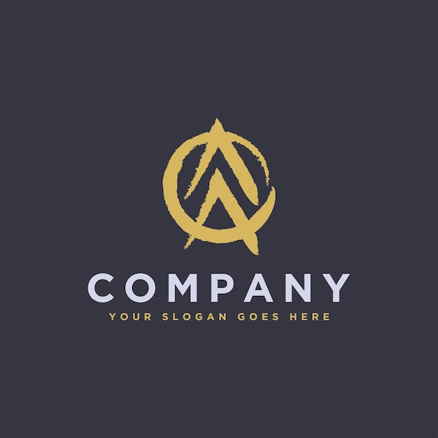 Icono del logotipo de la letra inicial AA con estilo de pincel hacia arriba flecha icono del logotipo vector sobre fondo oscuro