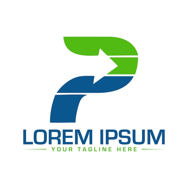 Icono del logotipo de la letra P Diseño de plantilla del logotipo de la letra P Diseño de ilustración vectorial