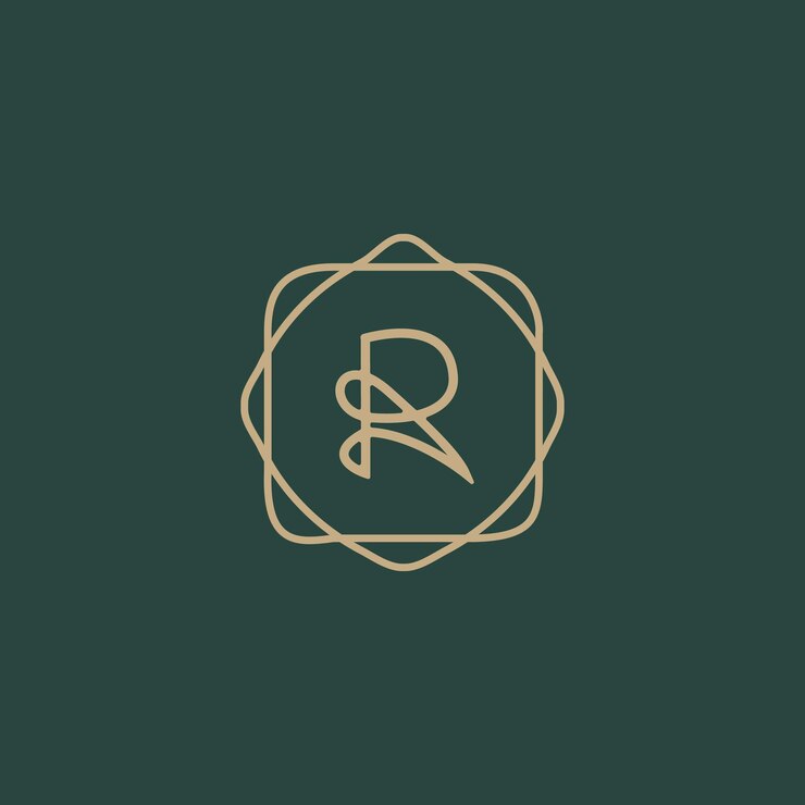 Icono de logotipo de letra R de monograma lineal abstracto