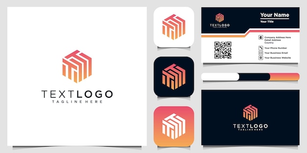 Icono de logotipo de letra t inicial moderna y diseño de tarjeta de visita