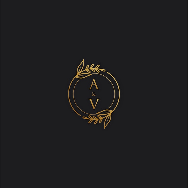 ICONO DE LOGOTIPO DE LETRA A Y V PARA BODA