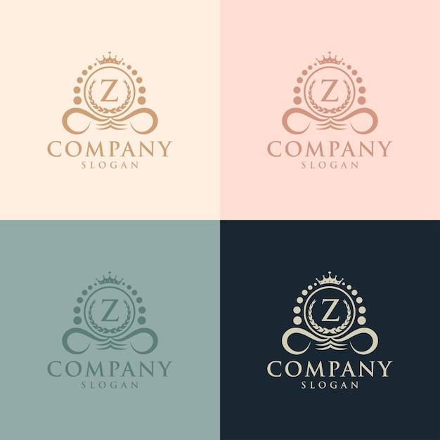 Icono de logotipo de letra Z de lujo moderno. Conjunto de logotipo de identidad de marca Z de concepto de icono de logotipo de diseño vintage.