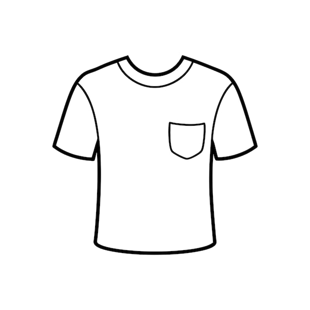 Icono de logotipo de línea de arte vectorial de camiseta para diseños impresos y digitales
