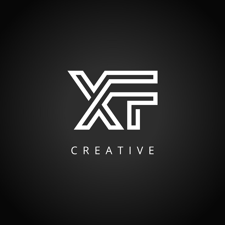 Vector icono del logotipo de la línea de letras xf fx con una elegante plantilla vectorial