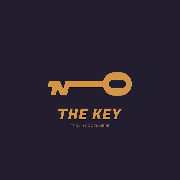 Icono del logotipo de la llave de oro de la letra n