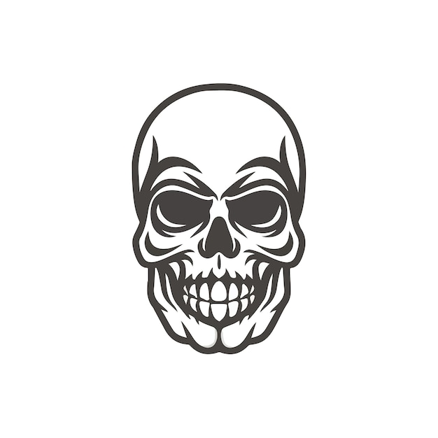 El icono del logotipo de la mascota del cráneo Diseño