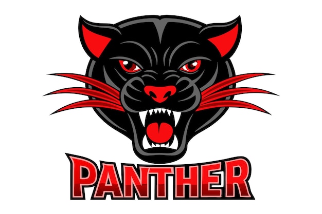 El icono del logotipo de la mascota de la pantera aislado sobre un fondo blanco