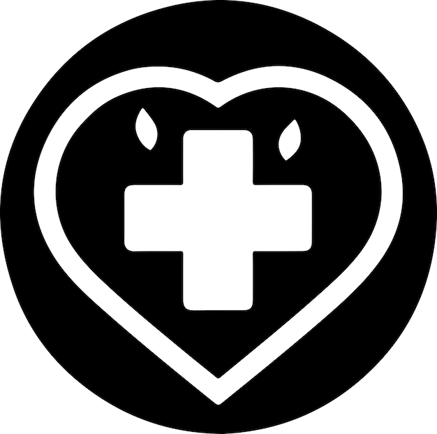 Vector el icono del logotipo médico es un símbolo plano con silueta de color negro.