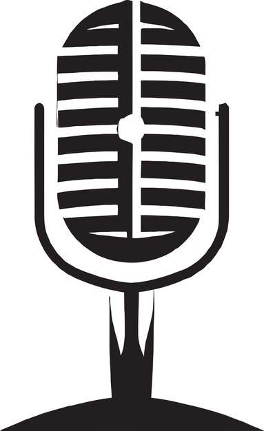 Vector Ícono del logotipo del micrófono vectorial dinámico