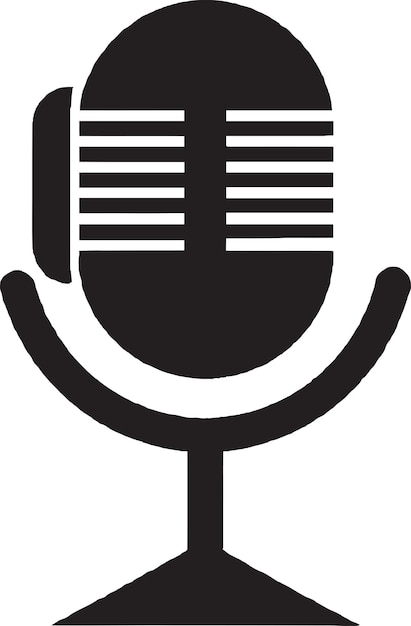Ícono del logotipo del micrófono vectorial inalámbrico digital