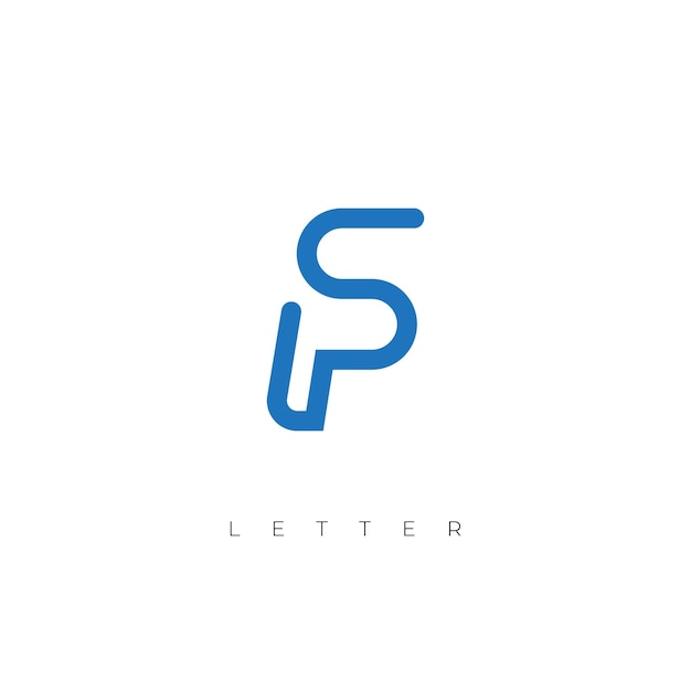 Icono de logotipo mínimo de letra SP o Ps