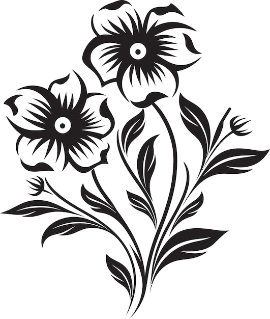 Icono de logotipo negro vectorial elegante y moderno con flores en flor Aura en flor Radiante en flor Flowe