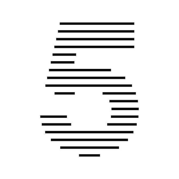 Ícono del logotipo número 5 Líneas geométricas horizontales con rayas