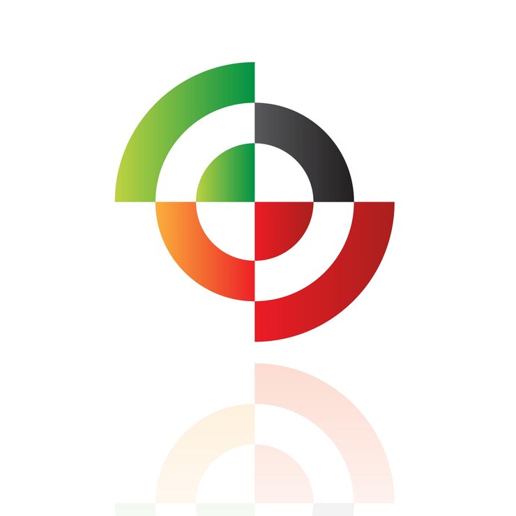Vector icono de logotipo de objetivo redondo abstracto colorido