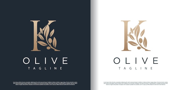 Ícono de logotipo de oliva con concepto de letra z vector premium