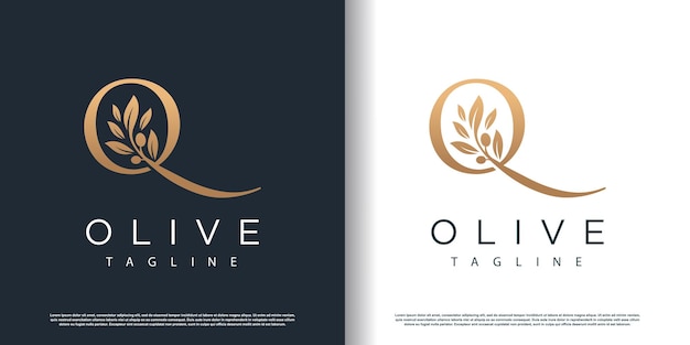 Ícono de logotipo de oliva con concepto de letra Z Vector Premium