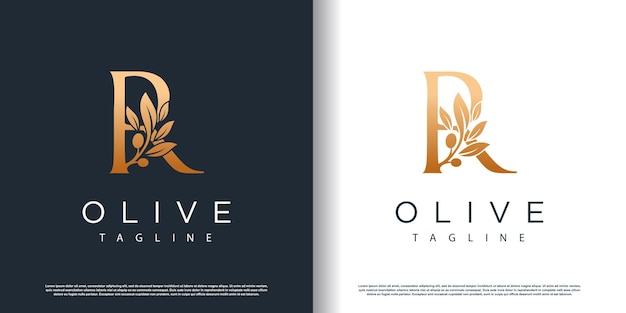 Ícono de logotipo de oliva con concepto de letra z vector premium