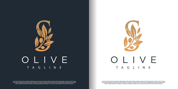 Ícono de logotipo de oliva con concepto de letra Z Vector Premium