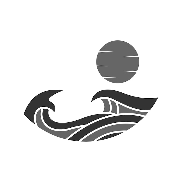 Icono de logotipo de onda de mar