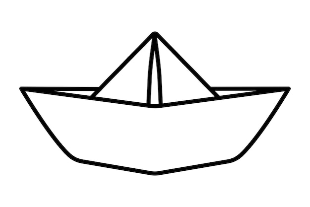 Vector el icono del logotipo del origami de papel del barco ilustración vectorial del contorno