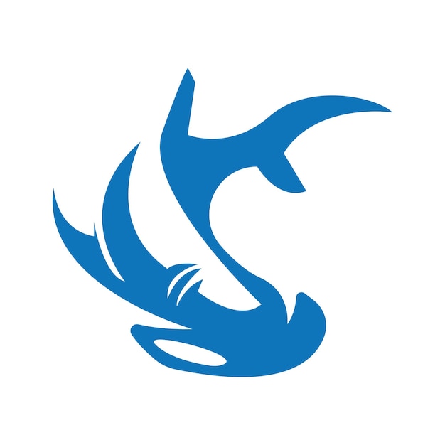 ICONO DE LOGOTIPO DE PESCADO BALLENA AZUL