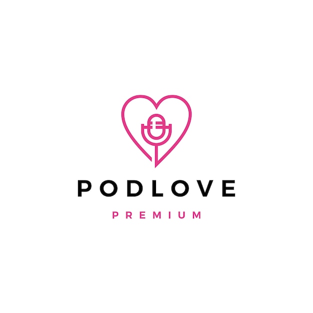 Ícono de logotipo de podcast de mic love