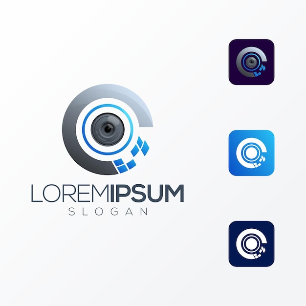 El icono del logotipo premium de la tecnología ocular