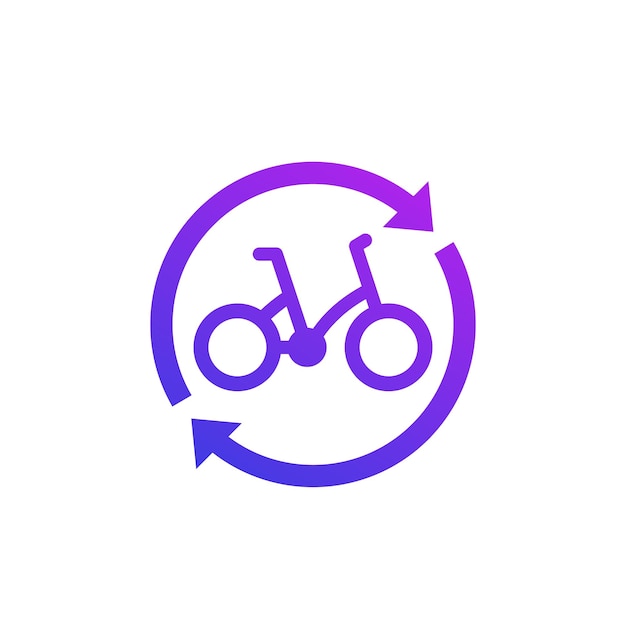 Icono del logotipo del servicio de alquiler de bicicletas compartidas con una bicicleta
