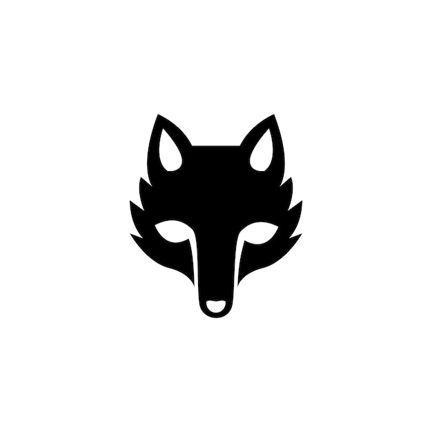 El icono del logotipo de la silueta del lobo El signo del depredador aullador El diseño del símbolo del animal canino salvaje