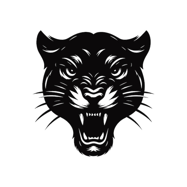El icono del logotipo de la silueta de la pantera El símbolo del puma El signo del gato salvaje Ilustración vectorial del jaguar