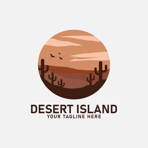 Vector icono del logotipo simple de la isla desierta