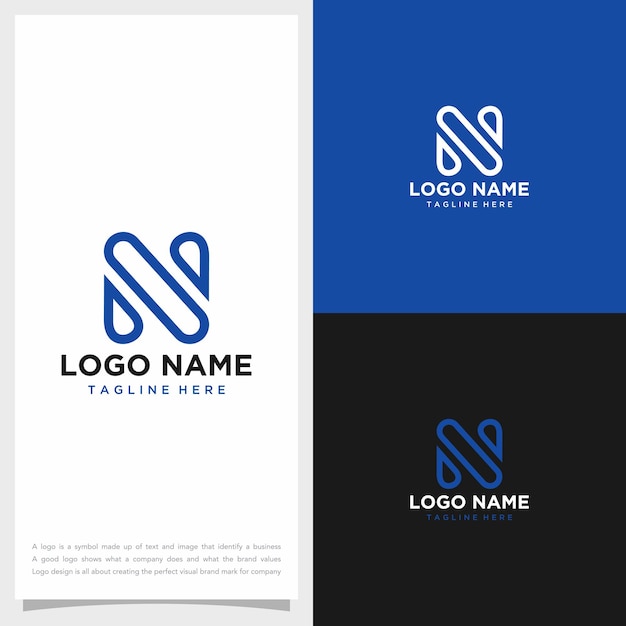 Icono de logotipo simple vector letra n