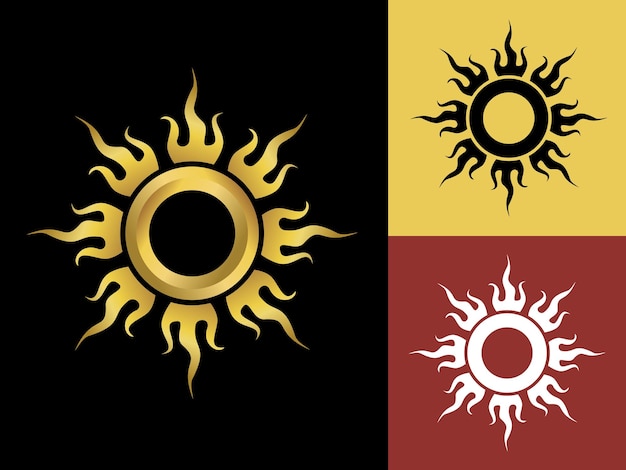 El icono del logotipo del sol El logotipo gráfico Las cartas del tarot Los símbolos astrológicos Un sagrado esotérico divino