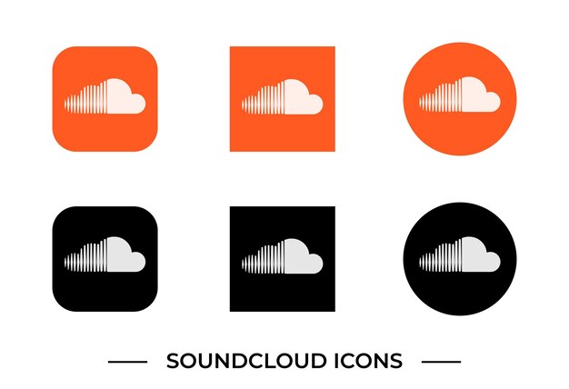 El icono del logotipo de Soundcloud es un vector de símbolos de las redes sociales.